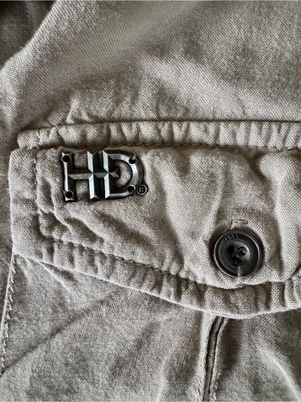 Harley-Davidson Cream Short-Sleeve Button-Front Womens Shirt - Picture 2 of 4